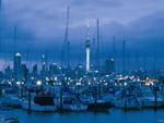 Auckland city view from Westhaven, New Zealand photo